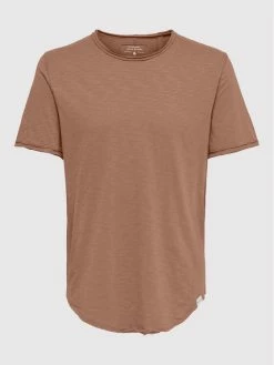 Best Pirce 😉 Only & Sons Άνδρες T-shirts T-Shirt Benne 22017822 Καφέ Regular Fit 🎉