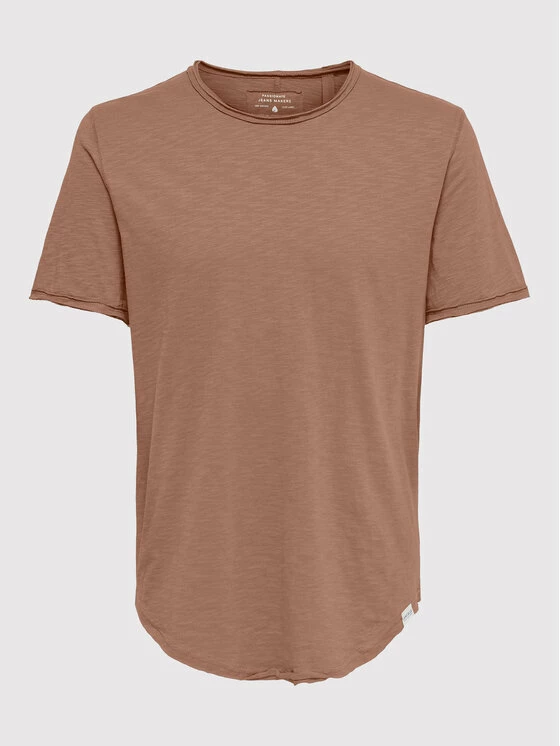 Best Pirce 😉 Only & Sons Άνδρες T-shirts T-Shirt Benne 22017822 Καφέ Regular Fit 🎉