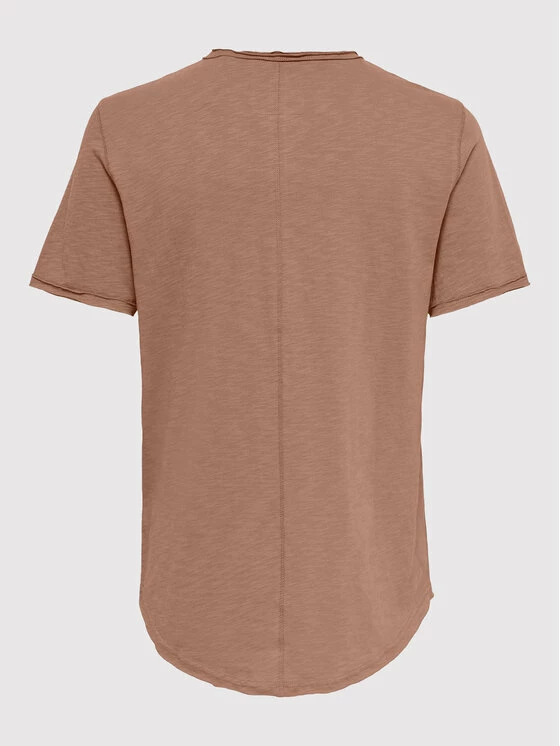 Best Pirce 😉 Only & Sons Άνδρες T-shirts T-Shirt Benne 22017822 Καφέ Regular Fit 🎉 - Image 2