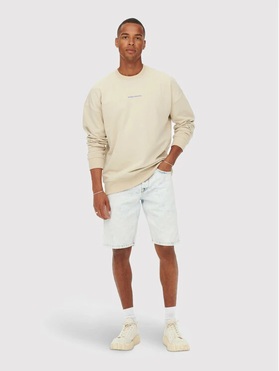 Αγορά 👍 Only & Sons Άνδρες Μπλούζες Χωρίς Φερμουάρ Μπλούζα Toby 22023089 Μπεζ Relaxed Fit 💯 - Image 3