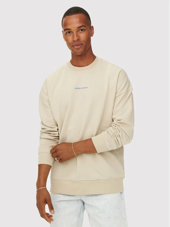 Αγορά 👍 Only & Sons Άνδρες Μπλούζες Χωρίς Φερμουάρ Μπλούζα Toby 22023089 Μπεζ Relaxed Fit 💯 - Image 4