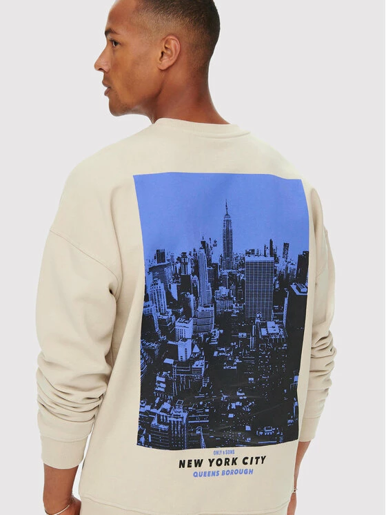 Αγορά 👍 Only & Sons Άνδρες Μπλούζες Χωρίς Φερμουάρ Μπλούζα Toby 22023089 Μπεζ Relaxed Fit 💯 - Image 5