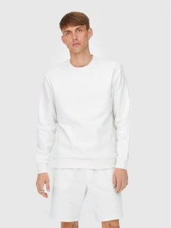 Συμφωνίες ⭐ Only & Sons Άνδρες Μπλούζες Χωρίς Φερμουάρ Μπλούζα Ceres 22018683 Λευκό Regular Fit 😀