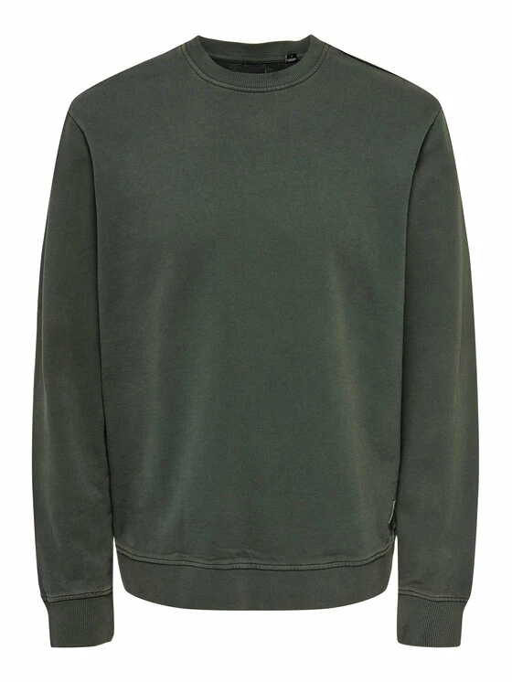 Flash Sale 🌟 Only & Sons Άνδρες Μπλούζες Χωρίς Φερμουάρ Μπλούζα Ron 22024205 Γκρι Regular Fit ✔️