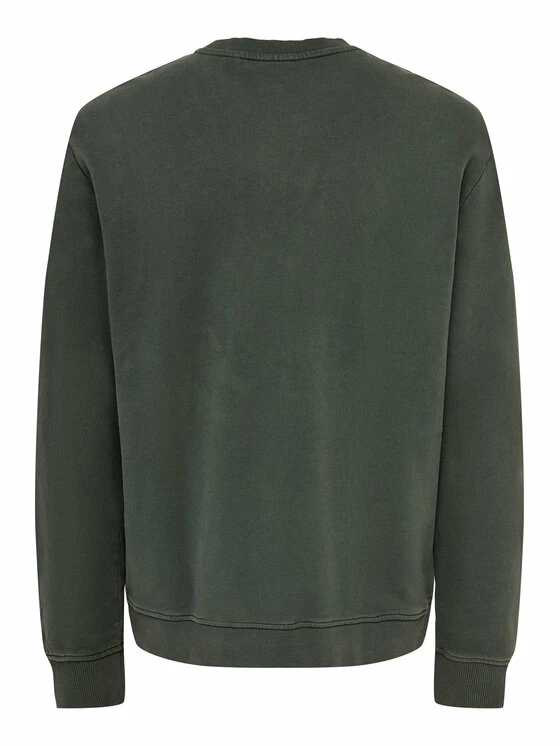 Flash Sale 🌟 Only & Sons Άνδρες Μπλούζες Χωρίς Φερμουάρ Μπλούζα Ron 22024205 Γκρι Regular Fit ✔️ - Image 2