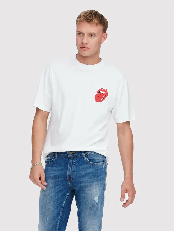 Εξοδος 🔔 Only & Sons Άνδρες T-shirts T-Shirt Fred 22023078 Λευκό Relaxed Fit 🤩