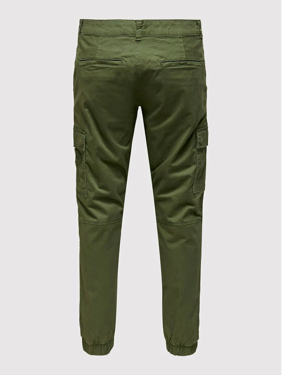 Ολοκαίνουργιο ✔️ Only & Sons Άνδρες Υφασμάτινα Παντελόνια Παντελόνι υφασμάτινο Cam 22023053 Πράσινο Regular Fit ✔️ - Image 2