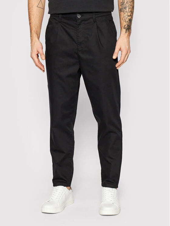 Best Pirce 🧨 Only & Sons Άνδρες Παντελόνια Chinos Παντελόνι Chino Dew 22021486 Μαύρο Relaxed Fit 🛒