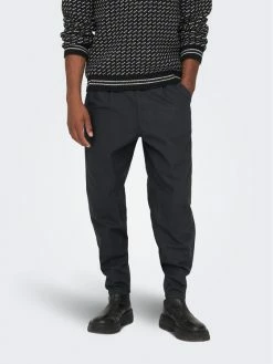 Φτηνός 😉 Only & Sons Άνδρες Υφασμάτινα Παντελόνια Παντελόνι υφασμάτινο Dew 22023476 Σκούρο μπλε Tapered Fit 🔔