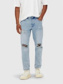 Προϋπολογισμός ⌛ Only & Sons Άνδρες Straight Leg Τζιν Avi 22022314 Μπλε Carrot Fit 🔥