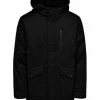 Flash Sale 🤩 Only & Sons Άνδρες Μπουφάν Παρκά Parka Elliot 22019342 Μαύρο Regular Fit ❤️