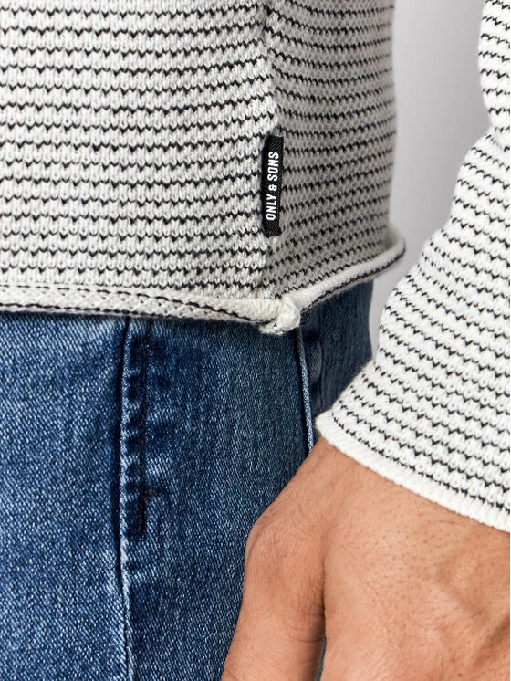 Αγορά ❤️ Only & Sons Άνδρες Πουλόβερ Niguel 22019544 Λευκό Regular Fit 👍 - Image 4