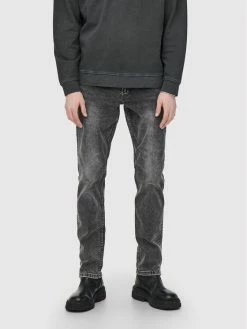 Εξοδος 🔥 Only & Sons Άνδρες Straight Leg Τζιν Weft 22020766 Γκρι Regular Fit 💯