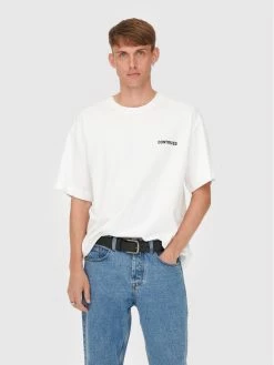 Φτηνός 🥰 Only & Sons Άνδρες T-shirts T-Shirt Illian 22022149 Λευκό Oversize 🧨