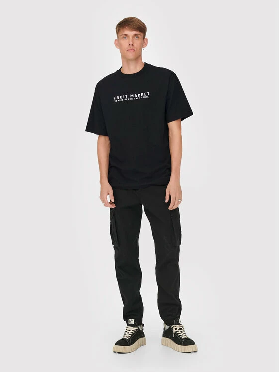 Το φθηνότερο 🌟 Only & Sons Άνδρες T-shirts T-Shirt Ismael 22022141 Μαύρο Relaxed Fit 👍 - Image 3