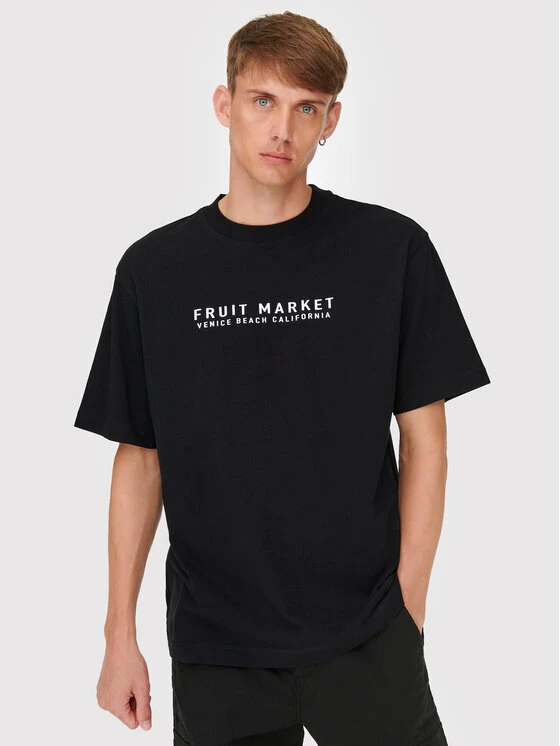 Το φθηνότερο 🌟 Only & Sons Άνδρες T-shirts T-Shirt Ismael 22022141 Μαύρο Relaxed Fit 👍 - Image 4