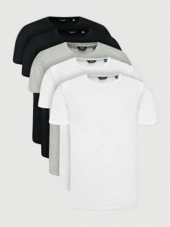 Κουπόνι 🔥 Only & Sons Άνδρες Σετ T-shirts 5 τεμαχίων Matt 22012786 Έγχρωμο Regular Fit ⌛