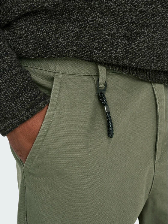 Συμφωνίες 🎁 Only & Sons Άνδρες Υφασμάτινα Παντελόνια Παντελόνι υφασμάτινο Dew 22023476 Πράσινο Tapered Fit 🎁 - Image 4