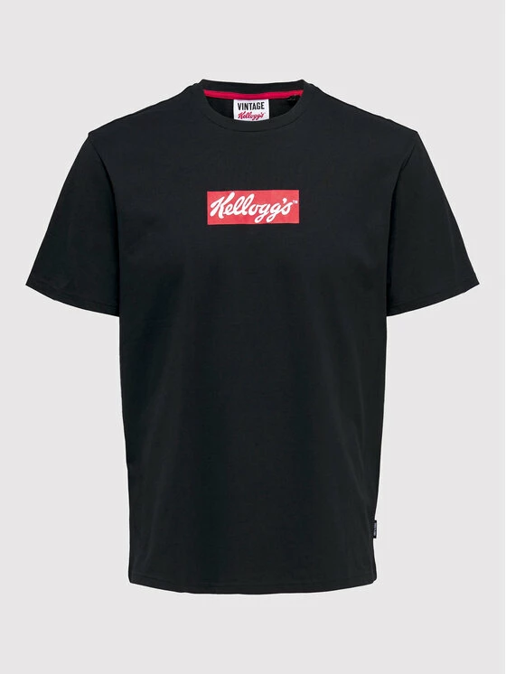 Φτηνός 🎁 Only & Sons Άνδρες T-shirts T-Shirt Kelloggs 22022250 Μαύρο Regular Fit 🔥 - Image 6