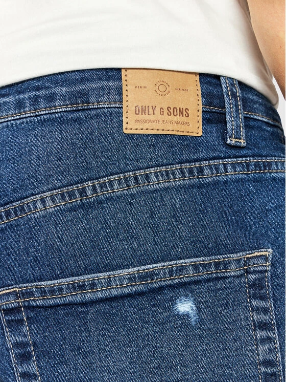 Ολοκαίνουργιο 😉 Only & Sons Άνδρες Τζιν Σορτς Τζιν σορτσάκια Avi 22022105 Σκούρο μπλε Regular Fit 🎁 - Image 4