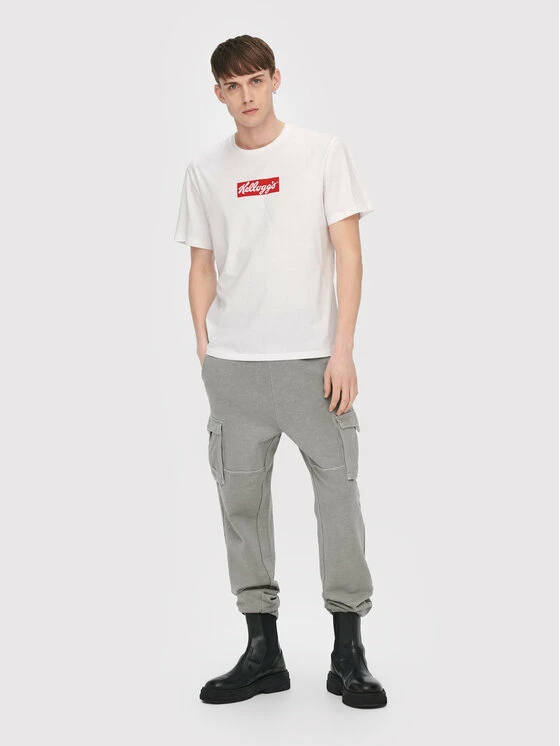 Εξοδος 😍 Only & Sons Άνδρες T-shirts T-Shirt Kelloggs 22022250 Λευκό Regular Fit 😍 - Image 3