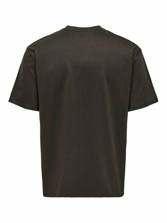 Best Pirce 🔥 Only & Sons Άνδρες T-shirts T-Shirt Fred 22022532 Καφέ Relaxed Fit 🎁 - Image 6