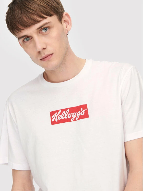 Εξοδος 😍 Only & Sons Άνδρες T-shirts T-Shirt Kelloggs 22022250 Λευκό Regular Fit 😍 - Image 5