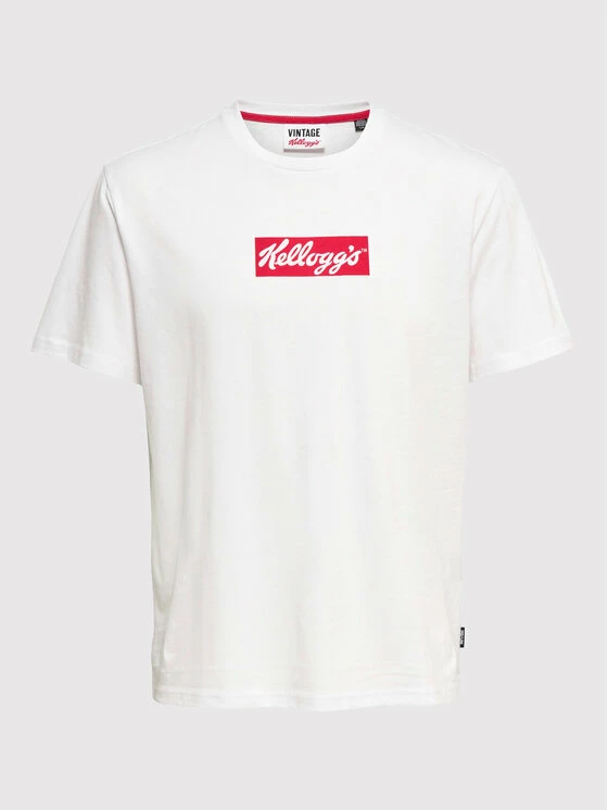 Εξοδος 😍 Only & Sons Άνδρες T-shirts T-Shirt Kelloggs 22022250 Λευκό Regular Fit 😍 - Image 6