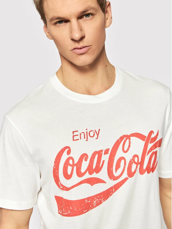 Φτηνός ⌛ Only & Sons Άνδρες T-shirts T-Shirt COCA-COLA 22023351 Λευκό Regular Fit 🧨 - Image 4