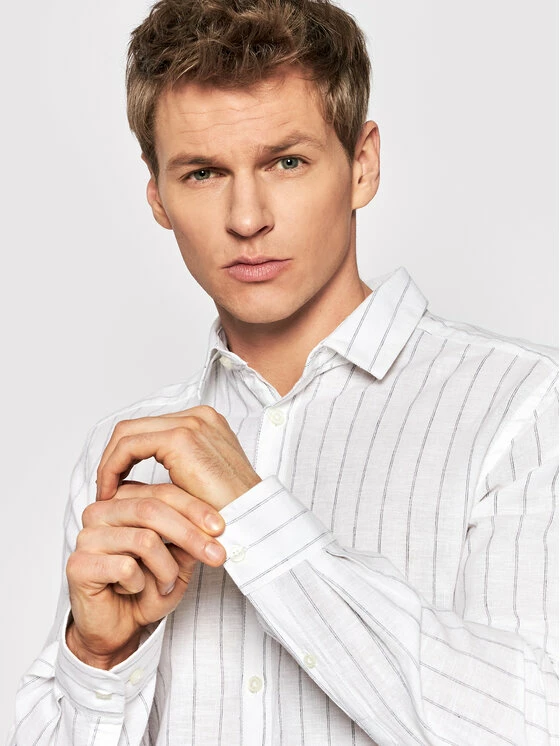 Εκπτωση 🛒 Only & Sons Άνδρες Casual Πουκάμισα Πουκάμισο Caiden 22021970 Λευκό Regular Fit 🌟 - Image 4