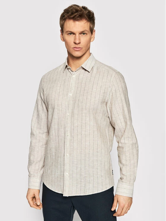 Προϋπολογισμός 🎁 Only & Sons Άνδρες Casual Πουκάμισα Πουκάμισο Caiden 22021970 Μπεζ Regular Fit 🎉