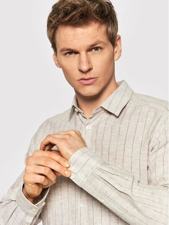 Προϋπολογισμός 🎁 Only & Sons Άνδρες Casual Πουκάμισα Πουκάμισο Caiden 22021970 Μπεζ Regular Fit 🎉 - Image 4