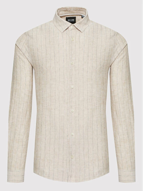 Προϋπολογισμός 🎁 Only & Sons Άνδρες Casual Πουκάμισα Πουκάμισο Caiden 22021970 Μπεζ Regular Fit 🎉 - Image 5