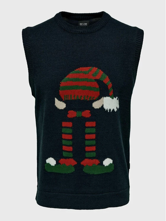 Τοπ 10 🧨 Only & Sons Άνδρες Πουλόβερ Xmas 22023348 Σκούρο μπλε Regular Fit 😉