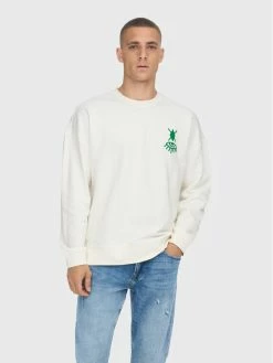 Καλύτερη πώληση 🔔 Only & Sons Άνδρες Μπλούζες Χωρίς Φερμουάρ Μπλούζα Toby 22023126 Λευκό Relaxed Fit ⌛