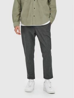 Φτηνός 😉 Only & Sons Άνδρες Υφασμάτινα Παντελόνια Παντελόνι υφασμάτινο Linus 22021456 Γκρι Tapered Fit 🤩