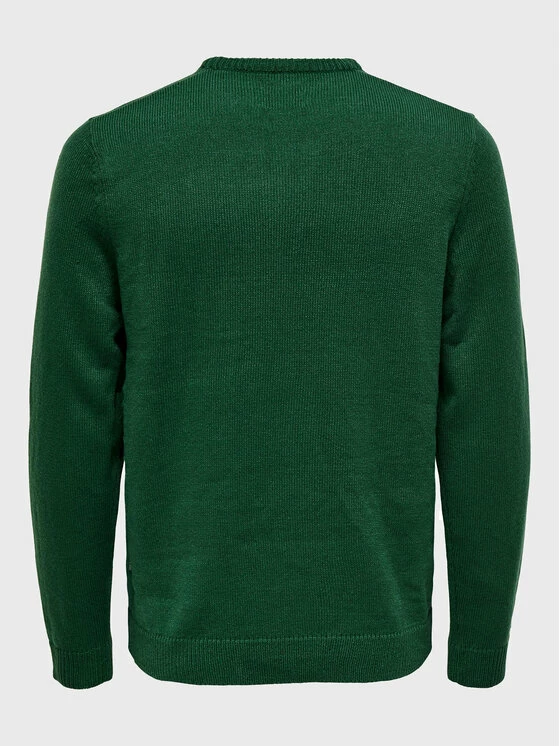 ΧΟΝΔΡΙΚΟ ΕΜΠΟΡΙΟ ⌛ Only & Sons Άνδρες Πουλόβερ Xmas 22023350 Πράσινο Regular Fit 🌟 - Image 2