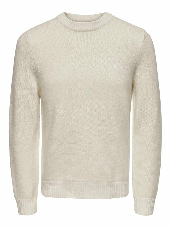 Εξοδος 😀 Only & Sons Άνδρες Πουλόβερ Rio 22023198 Εκρού Regular Fit 💯