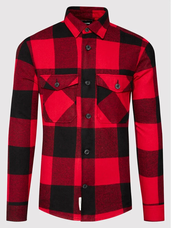 Η καλύτερη συμφωνία 👍 Only & Sons Άνδρες Casual Πουκάμισα Πουκάμισο Milo 22019854 Κόκκινο Relaxed Fit 🎉 - Image 5