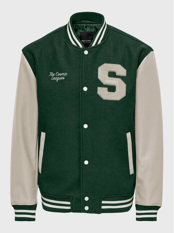 Πολύ καλή προσφορά 👏 Only & Sons Άνδρες Μπουφάν Bomber Μπόμπερ μπουφάν Jay 22022572 Πράσινο Regular Fit 😍