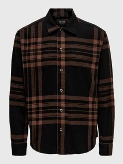 Ολοκαίνουργιο ✔️ Only & Sons Άνδρες Casual Πουκάμισα Πουκάμισο Stabb 22022991 Καφέ Relaxed Fit 👏