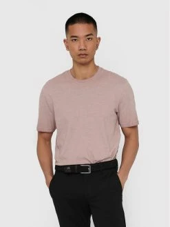 Το φθηνότερο 🎉 Only & Sons Άνδρες T-shirts T-Shirt Millenium 22018868 Ροζ Regular Fit 😉