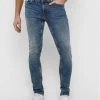 Αγορά 🤩 Only & Sons Άνδρες Τζιν Loom 22018609 Μπλε Slim Fit 🌟