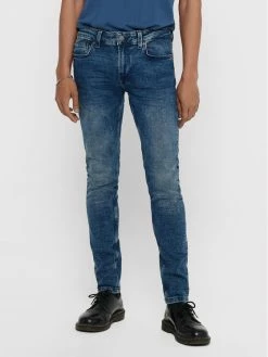 Το φθηνότερο 🧨 Only & Sons Άνδρες Τζιν Warp 22013620 Σκούρο μπλε Skinny Fit 👏