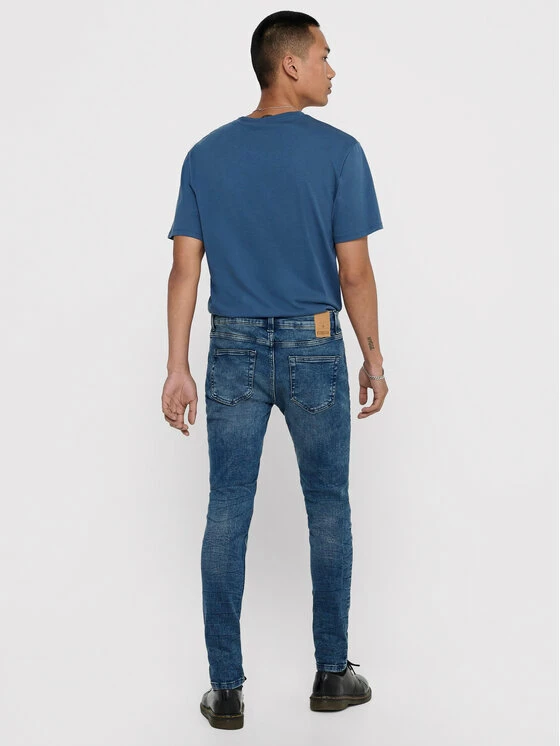 Το φθηνότερο 🧨 Only & Sons Άνδρες Τζιν Warp 22013620 Σκούρο μπλε Skinny Fit 👏 - Image 3