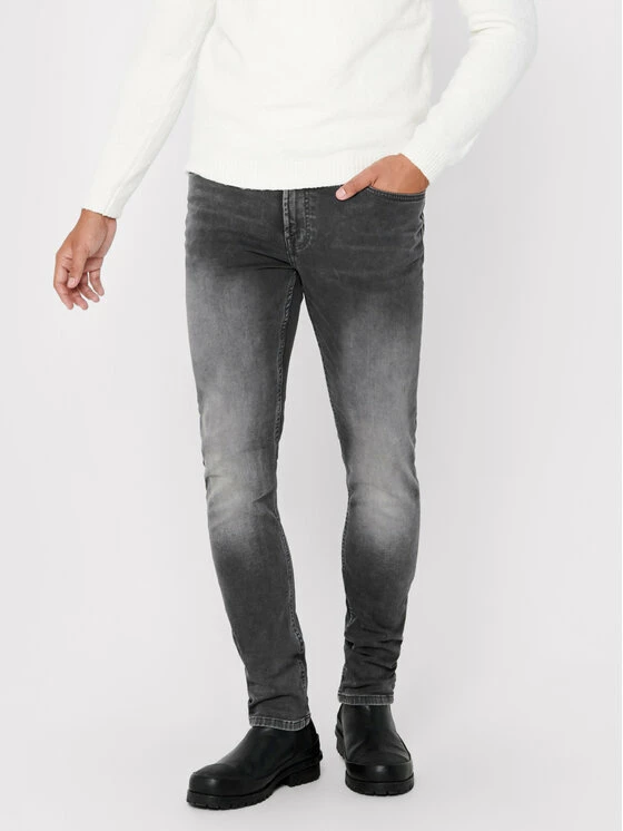 Η καλύτερη συμφωνία 🔔 Only & Sons Άνδρες Τζιν Loom 22017103 Γκρι Slim Fit 🌟