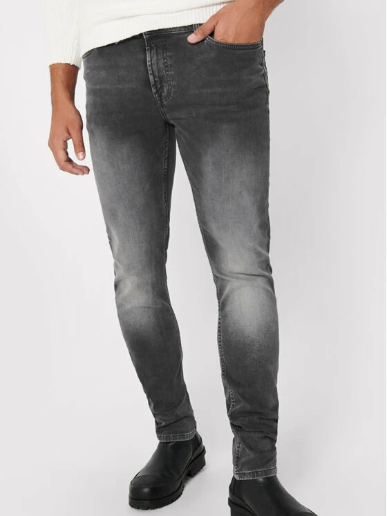 Η καλύτερη συμφωνία 🔔 Only & Sons Άνδρες Τζιν Loom 22017103 Γκρι Slim Fit 🌟 - Image 4