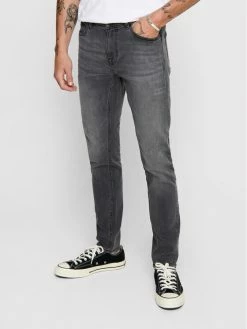 Εξοδος 💯 Only & Sons Άνδρες Τζιν Warp 22012051 Γκρι Skinny Fit ✔️