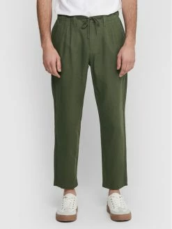 ΧΟΝΔΡΙΚΟ ΕΜΠΟΡΙΟ 💯 Only & Sons Άνδρες Υφασμάτινα Παντελόνια Παντελόνι υφασμάτινο Leo 22013002 Πράσινο Regular Fit 🤩