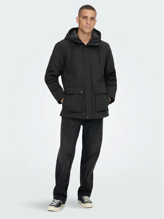 Συμφωνίες 🎉 Only & Sons Άνδρες Μπουφάν Παρκά Parka Jayden 22022654 Μαύρο Regular Fit 🎁 - Image 2